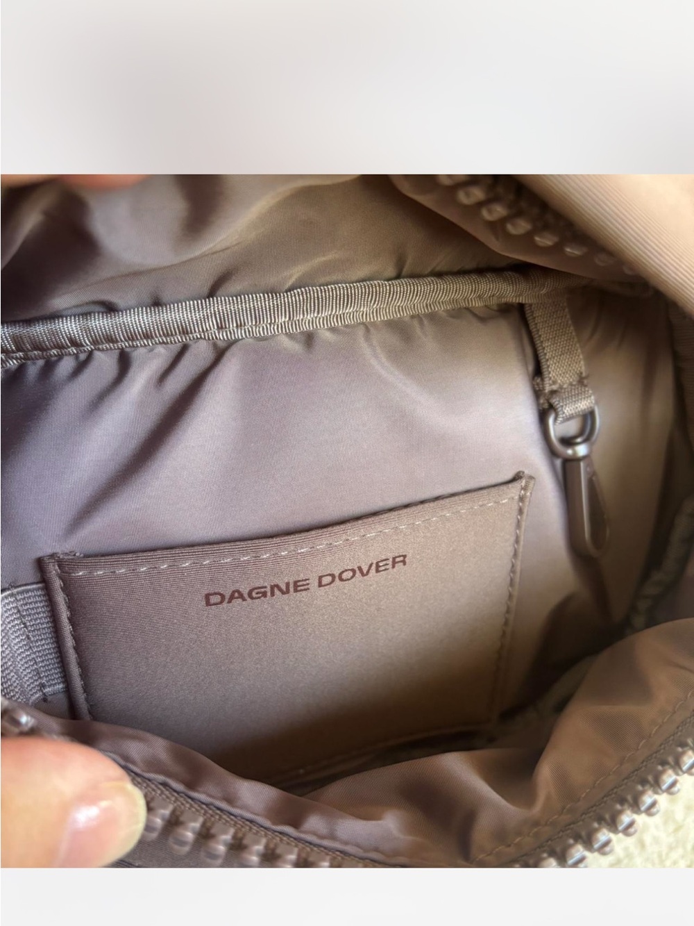 Dagne Dover Mauve Taupe Crossbody Sling Bag - Picture 4 of 6
